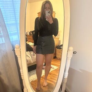 Naked Wardrobe Slate Grey Mini Skirt